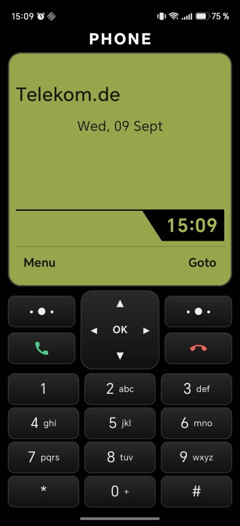 Classic keypad layout on an Android touchscreen